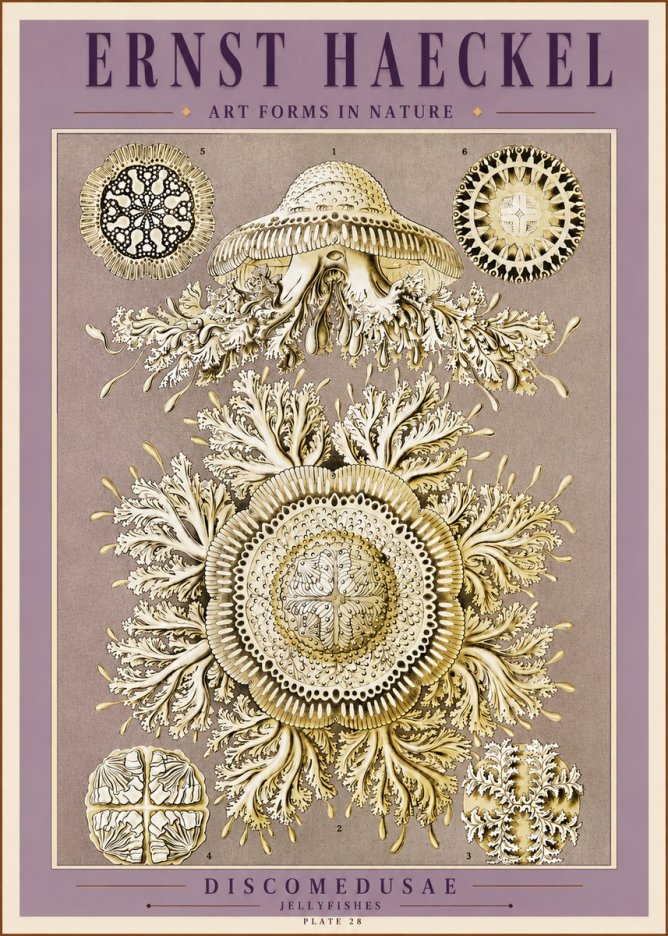 Ernst Haeckel Discomedusae No3 - Affiche