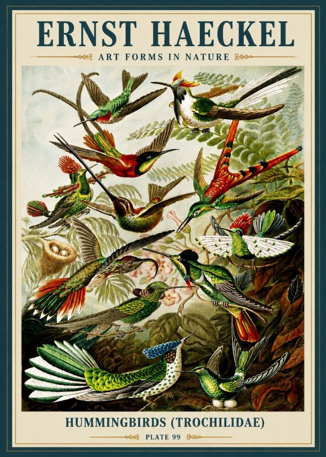 Ernst Haeckel Trochilidae - Hummingbirds No6 - Affiche