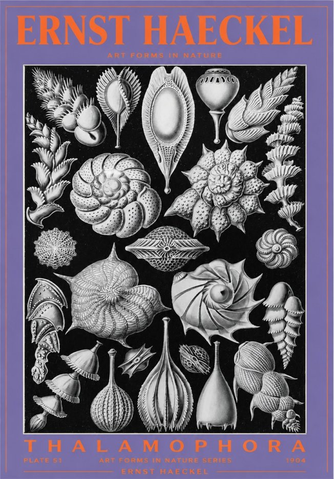 Ernst Haeckel Thalamophora No3 - Affiche