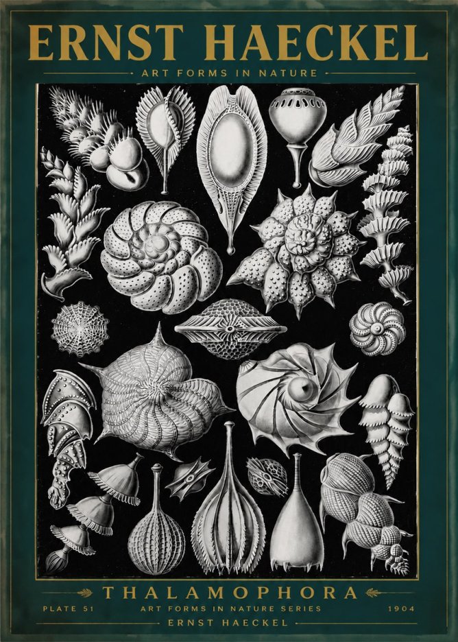 Ernst Haeckel Thalamophora No5 - Affiche