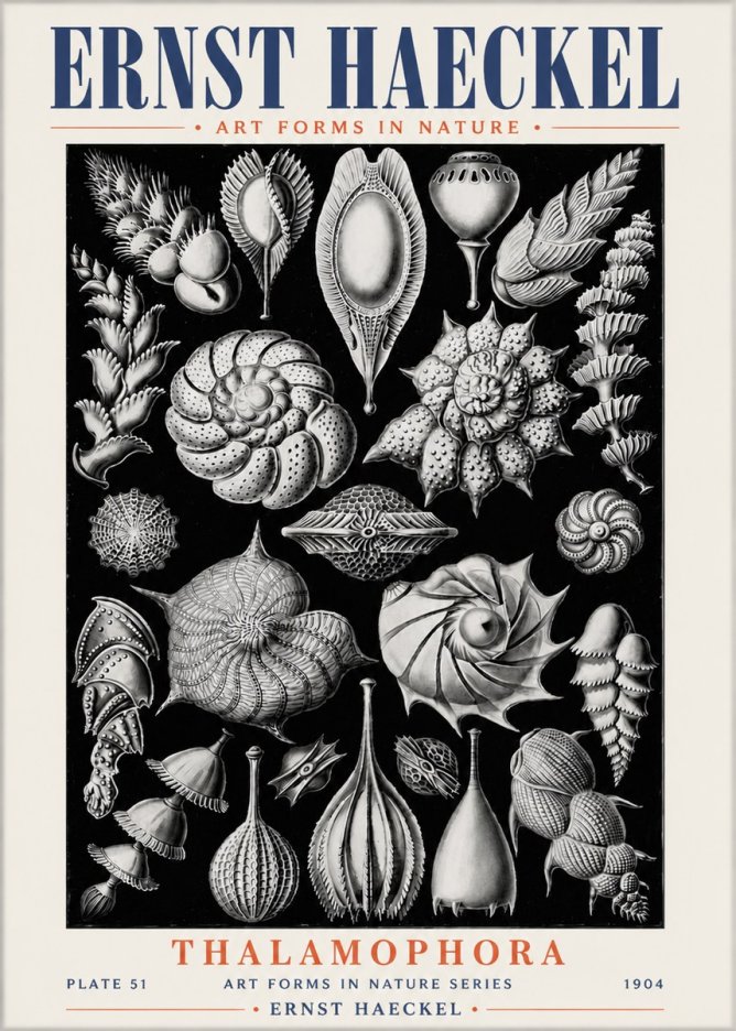 Ernst Haeckel Thalamophora No6 - Affiche