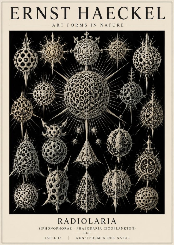 Ernst Haeckel Radiolaria No4 - Affiche