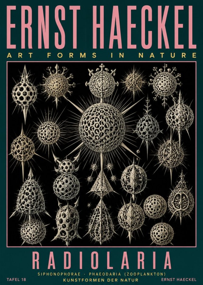 Ernst Haeckel Radiolaria No5 - Affiche