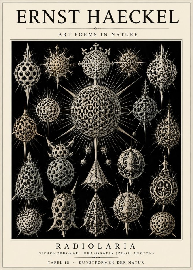 Ernst Haeckel Radiolaria No6 - Affiche