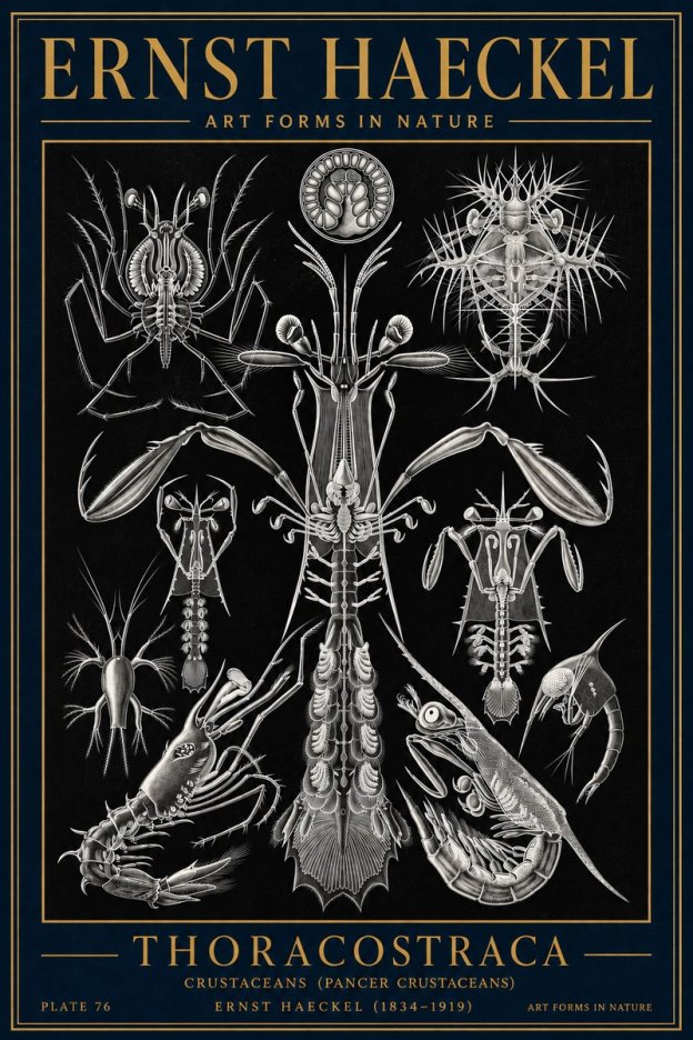 Ernst Haeckel Thoraocostraca - Crustaceans - Plate 76 No4 - Affiche