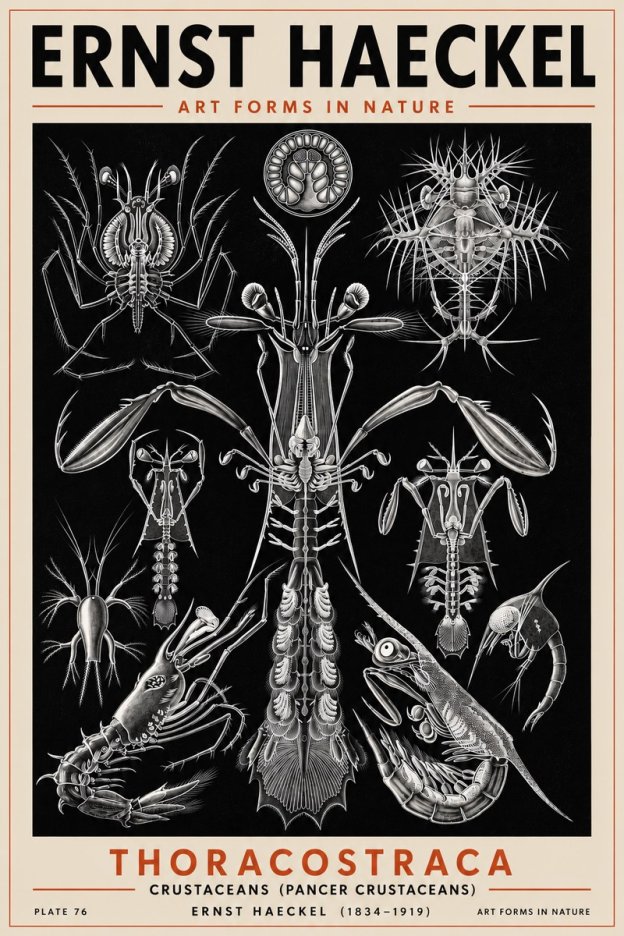 Ernst Haeckel Thoraocostraca - Crustaceans - Plate 76 No5 - Affiche