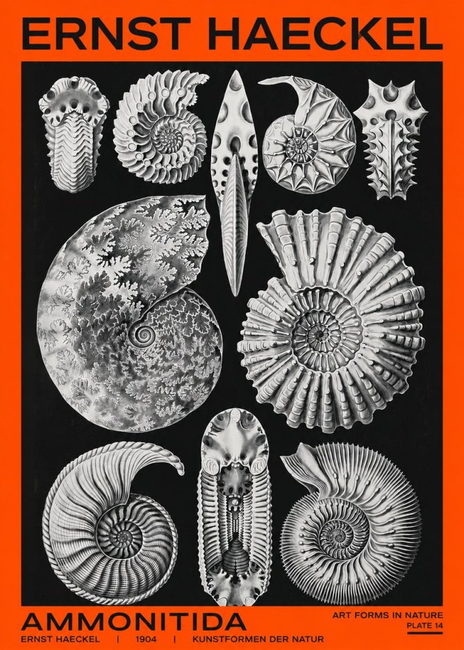 Ernst Haeckel Ammonitida - Ammonites No2 - Affiche