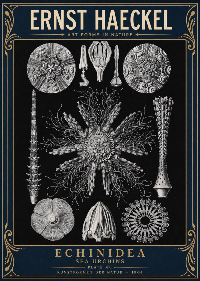 Ernst Haeckel Echinidea Sea Urchins No4 - Affiche