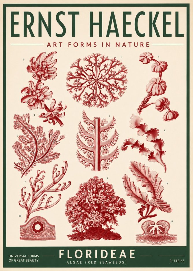 Ernst Haeckel Florideae (Red Seaweeds) No3 - Affiche