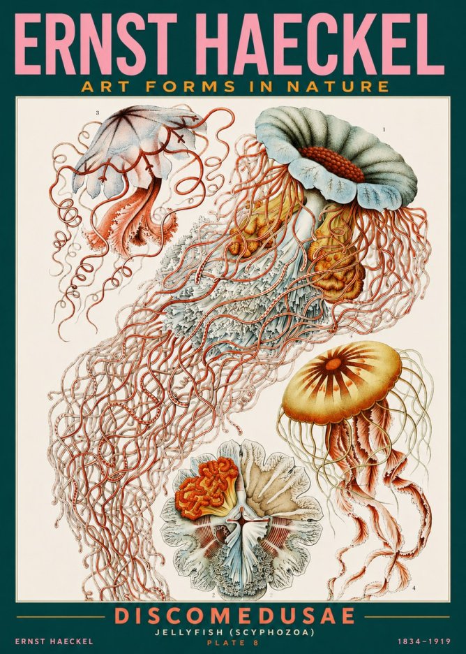 Ernst Haeckel Discomedusae — Jellyfish No2 - Affiche
