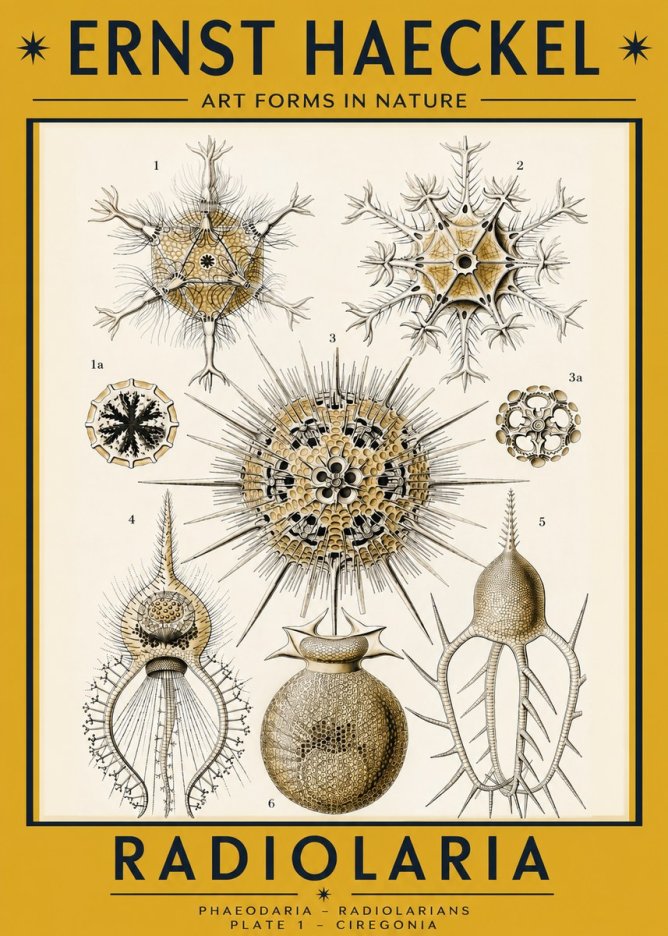 Ernst Haeckel Radiolaria - Plate 1 - Ciregonia No2 - Affiche
