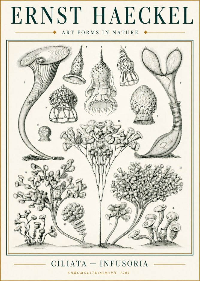 Ernst Haeckel Ciliata - Infusoria - Plate 3 No6 - Affiche