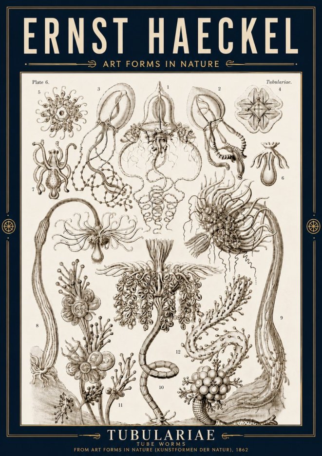 Ernst Haeckel Tubulariae No4 - Affiche