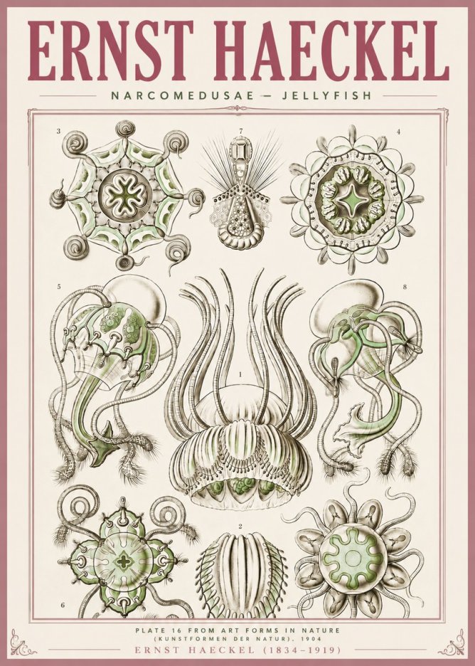 Ernst Haeckel Narcomedusae - Jellyfish No4 - Affiche