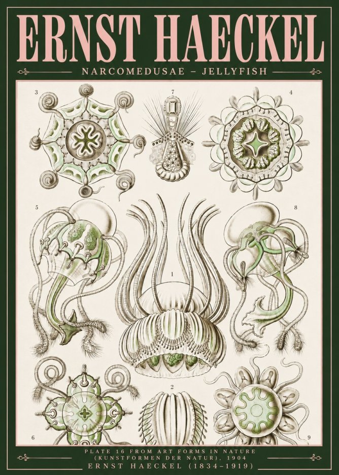 Ernst Haeckel Narcomedusae - Jellyfish No5 - Affiche