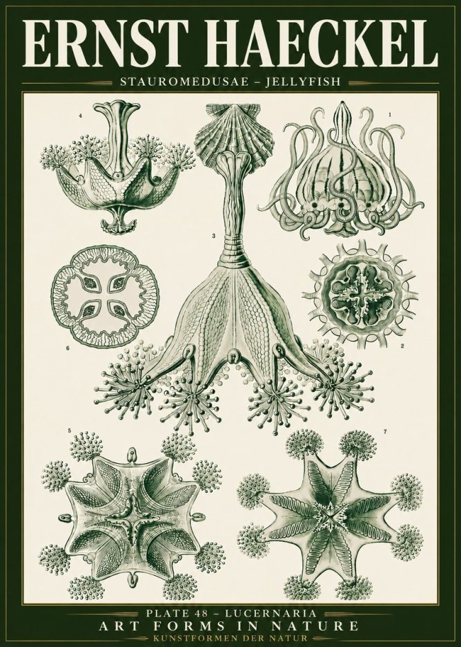Ernst Haeckel Stauromedusae – Jellyfish No5 - Affiche