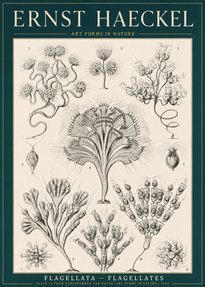 Ernst Haeckel Flagellata - Flagellates No3 - Affiche