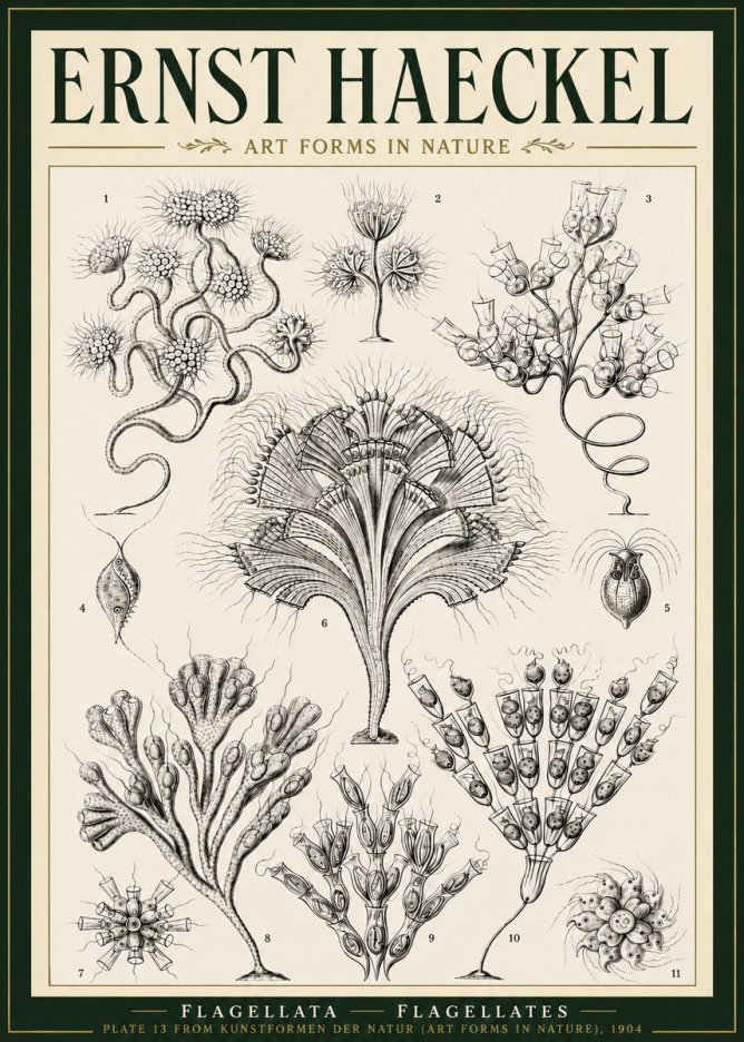 Ernst Haeckel Flagellata - Flagellates No5 - Affiche