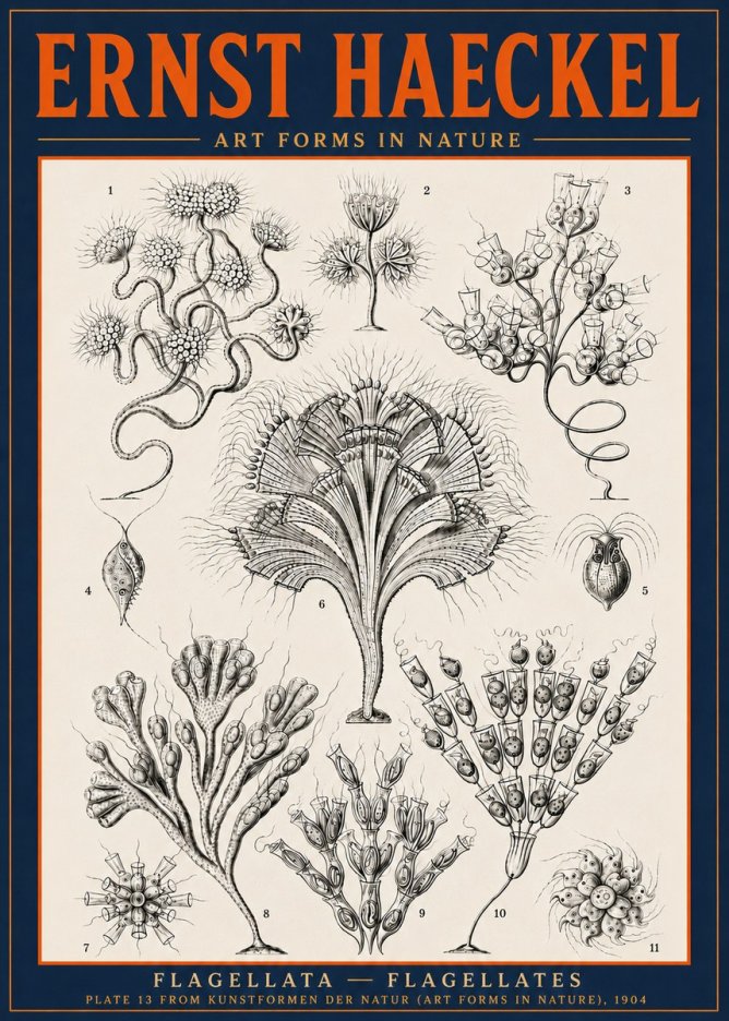Ernst Haeckel Flagellata - Flagellates No6 - Affiche