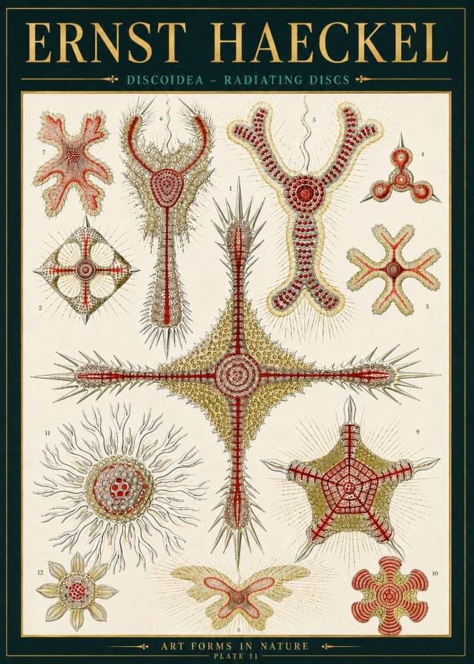 Ernst Haeckel Discoidea – Radiating Discs No4 - Affiche