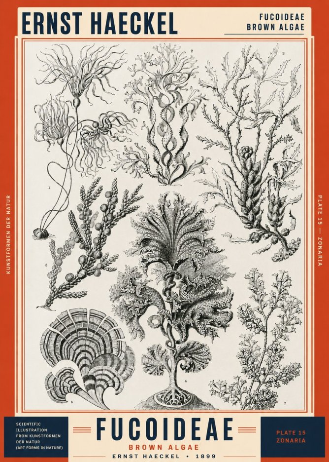 Ernst Haeckel Fucoideae - Brown Algae No2 - Affiche