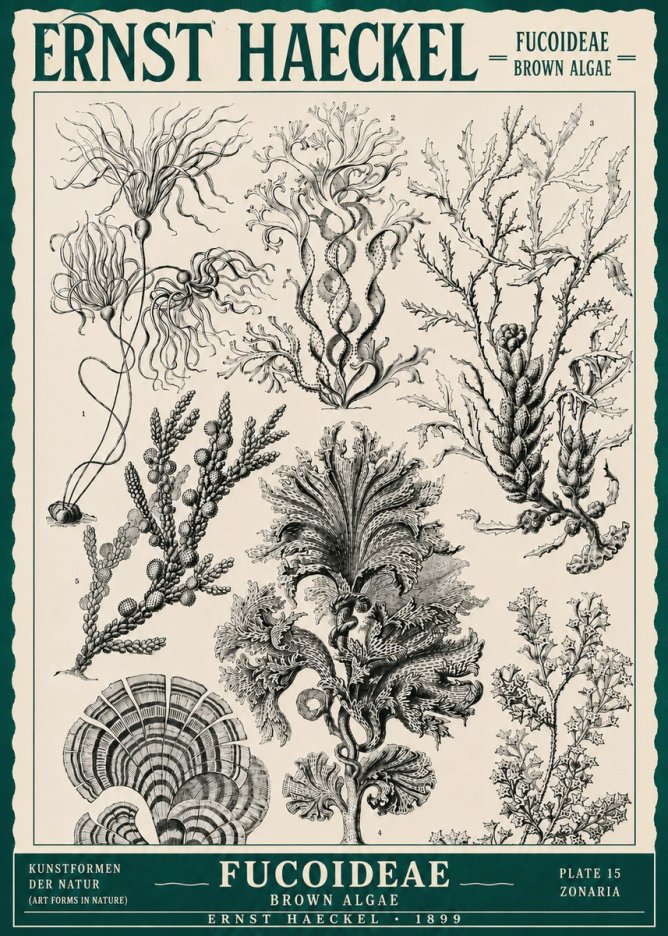 Ernst Haeckel Fucoideae - Brown Algae No3 - Affiche