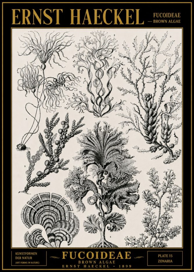 Ernst Haeckel Fucoideae - Brown Algae No4 - Affiche