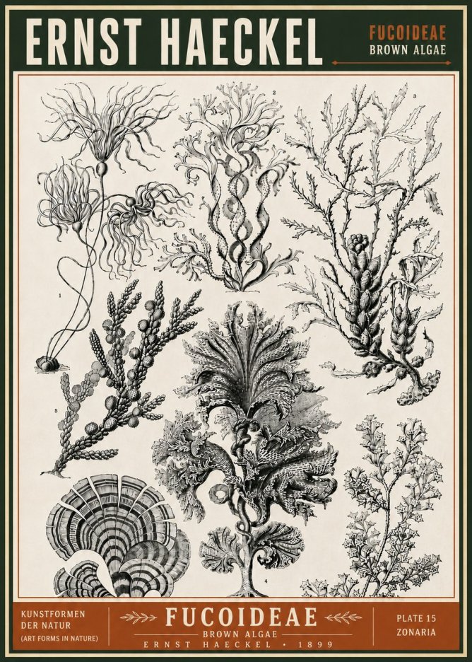 Ernst Haeckel Fucoideae - Brown Algae No6 - Affiche