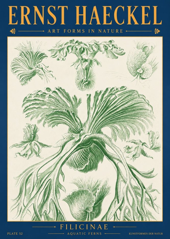 Ernst Haeckel Filicinae No2 - Affiche