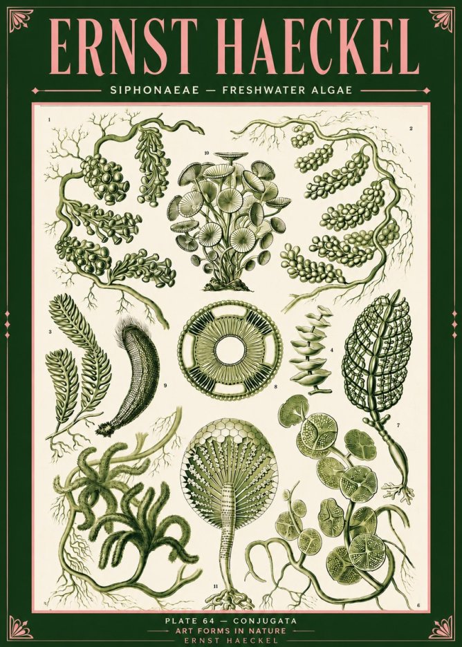 Ernst Haeckel Siphonaceae - Freshwater Algae No4 - Affiche