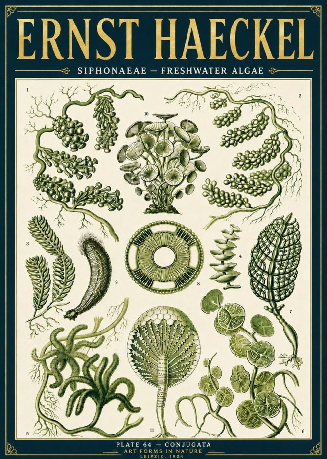Ernst Haeckel Siphonaceae - Freshwater Algae No6 - Affiche
