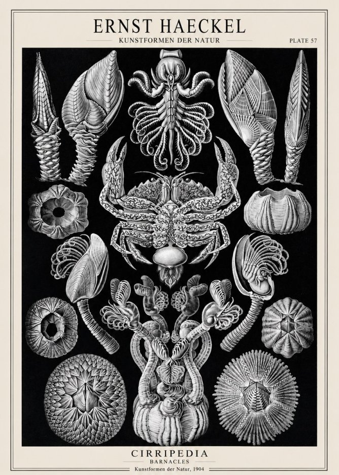 Ernst Haeckel Cirripedia Barnacles No1 - Affiche