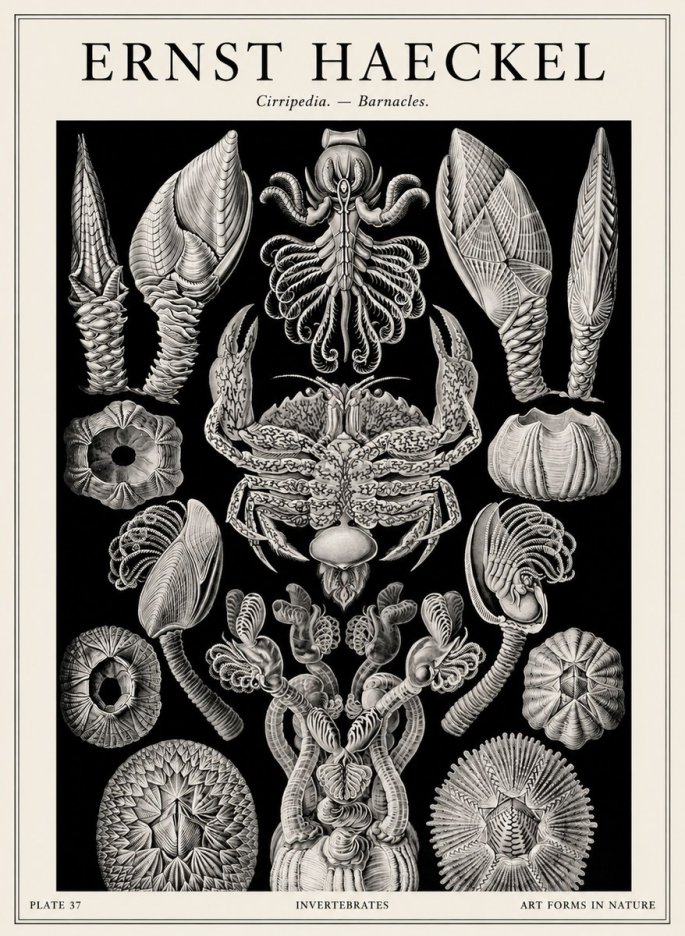 Ernst Haeckel Cirripedia Barnacles No4 - Affiche