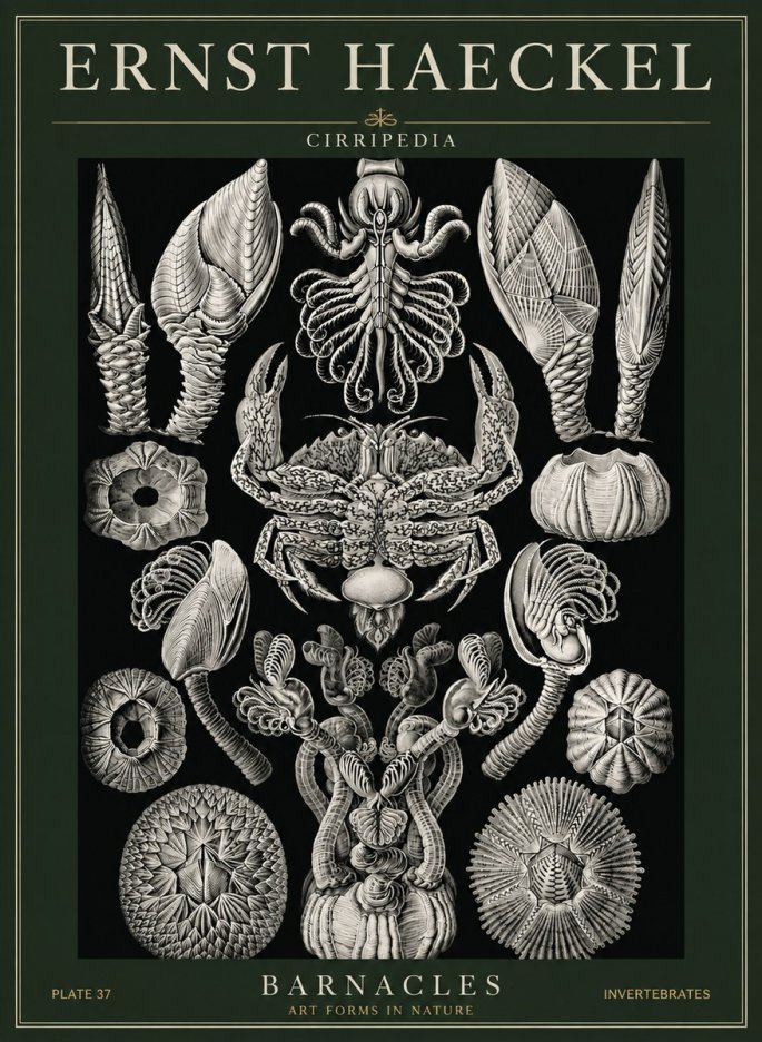 Ernst Haeckel Cirripedia Barnacles No6 - Affiche