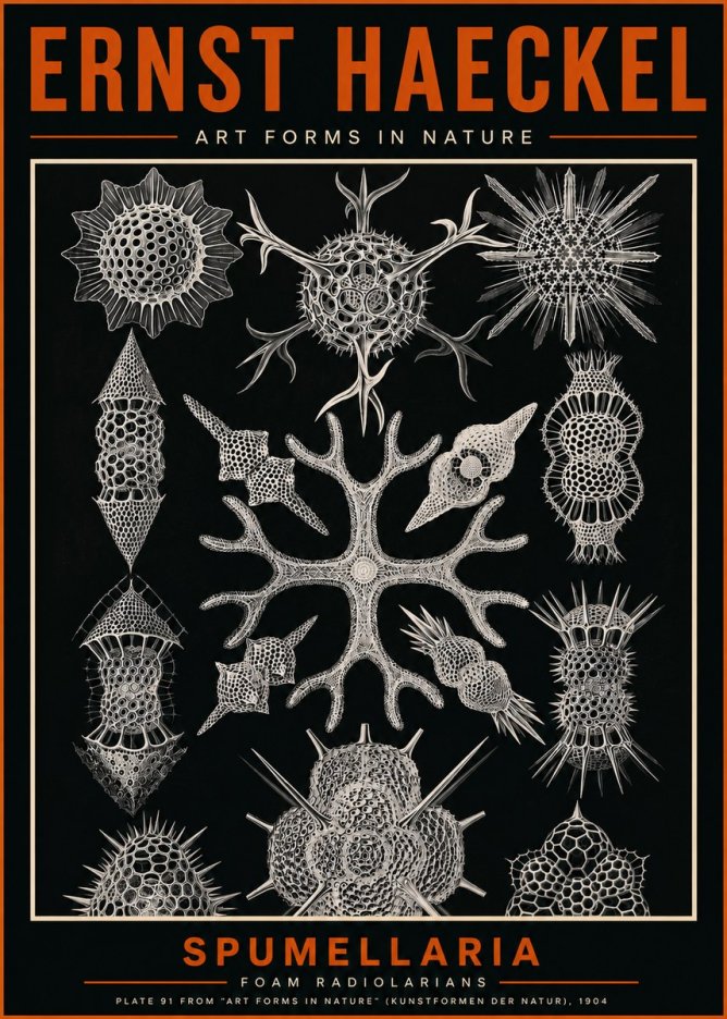 Ernst Haeckel Spumellaria No3 - Affiche