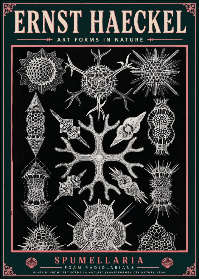 Ernst Haeckel Spumellaria No6 - Affiche