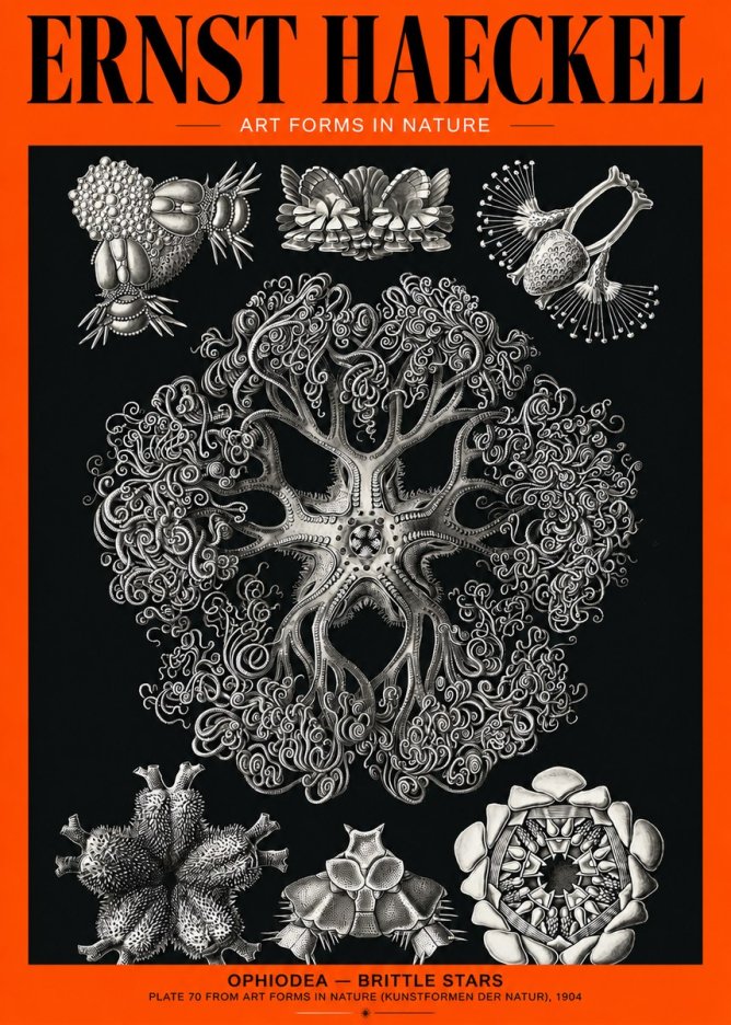 Ernst Haeckel Ophiodea - Brittle Stars II No2 - Affiche
