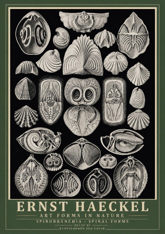 Ernst Haeckel Spirobranchia No6 - Affiche