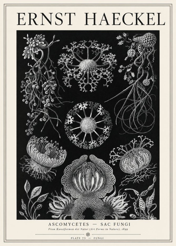 Ernst Haeckel Ascomycetes — Sac Fungi No1 - Affiche