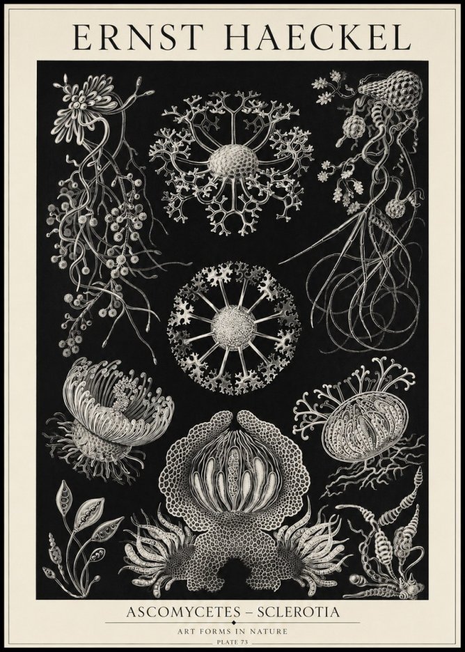 Ernst Haeckel Ascomycetes — Sac Fungi No5 - Affiche