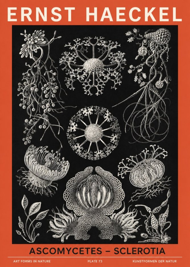 Ernst Haeckel Ascomycetes — Sac Fungi No6 - Affiche