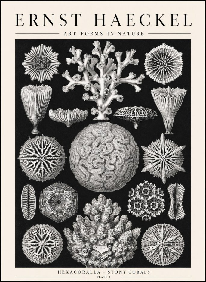 Ernst Haeckel Hexacoralla – Six-rayed Corals No2 - Affiche