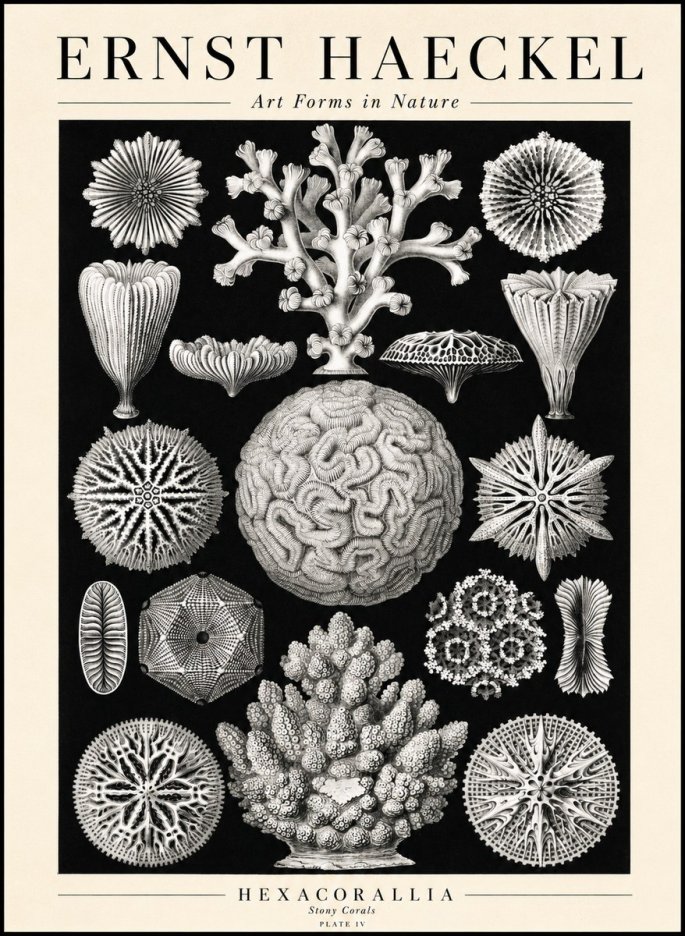 Ernst Haeckel Hexacoralla – Six-rayed Corals No3 - Affiche