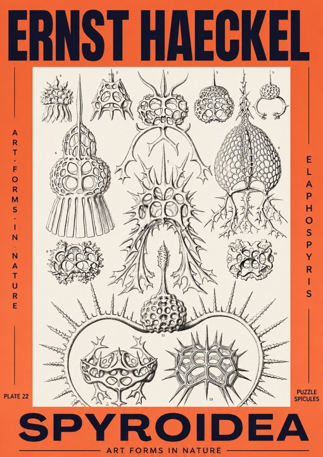 Ernst Haeckel Spyroidea - Puffball Radiolarians - Plate 22 No3 - Affiche