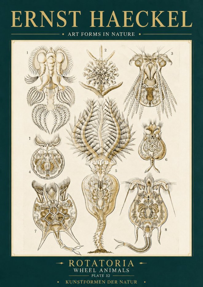 Ernst Haeckel Rotatoria - Wheel Animals No6 - Affiche