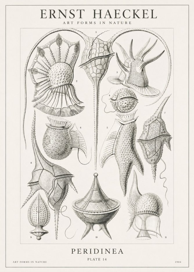 Ernst Haeckel Peridinea No1 - Affiche