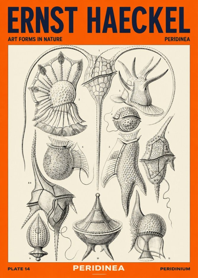 Ernst Haeckel Peridinea No4 - Affiche