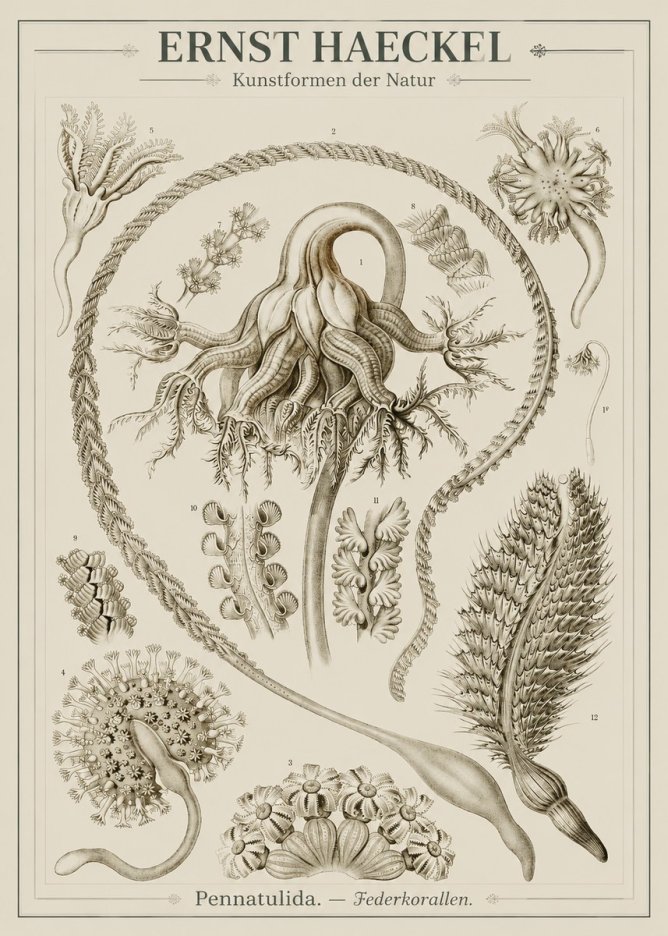 Ernst Haeckel Pennatulida - Sea Pens No3 - Affiche