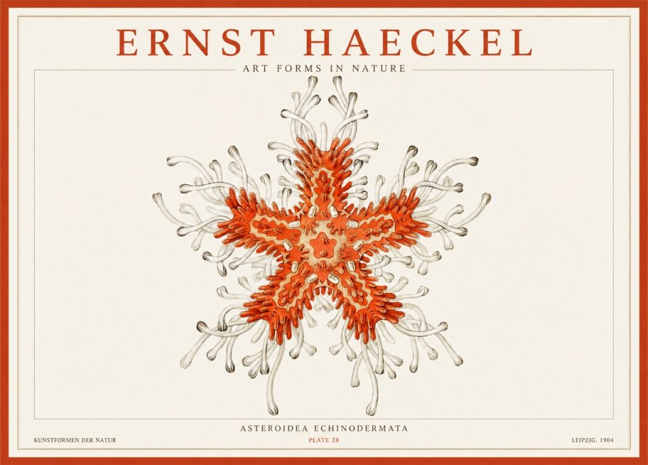 Ernst Haeckel Asteroidea Echinodermata Plate 28 No1 - Affiche