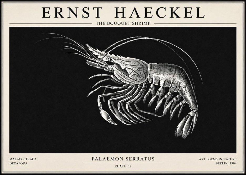 Ernst Haeckel Pandalus Borealis No6 - Affiche
